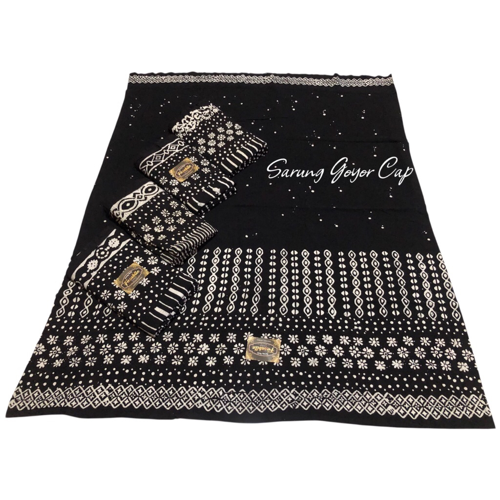 RANDOM SARUNG GOYOR WARNA HITAM PUTIH/SARUNG BATIK PEKALONGAN