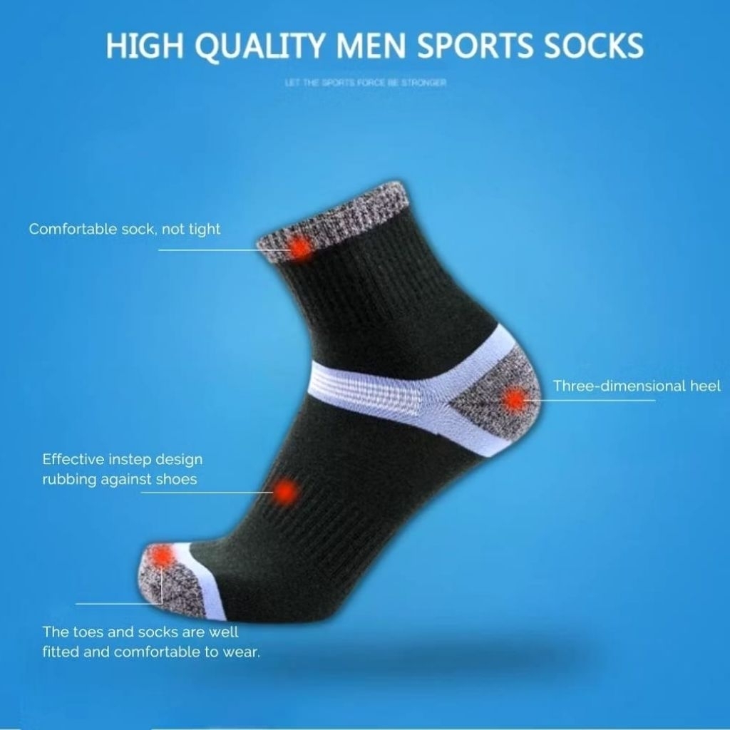 ZTOET Kaos Kaki Pendek Olahraga Quick Dry Breathable Sock Pria
