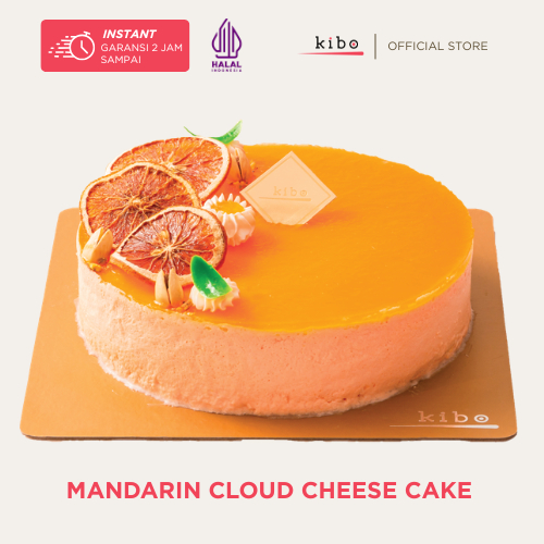 KIBO Orange Mandarin Cloud Cheese Cake D20 - Kue Ulang Tahun