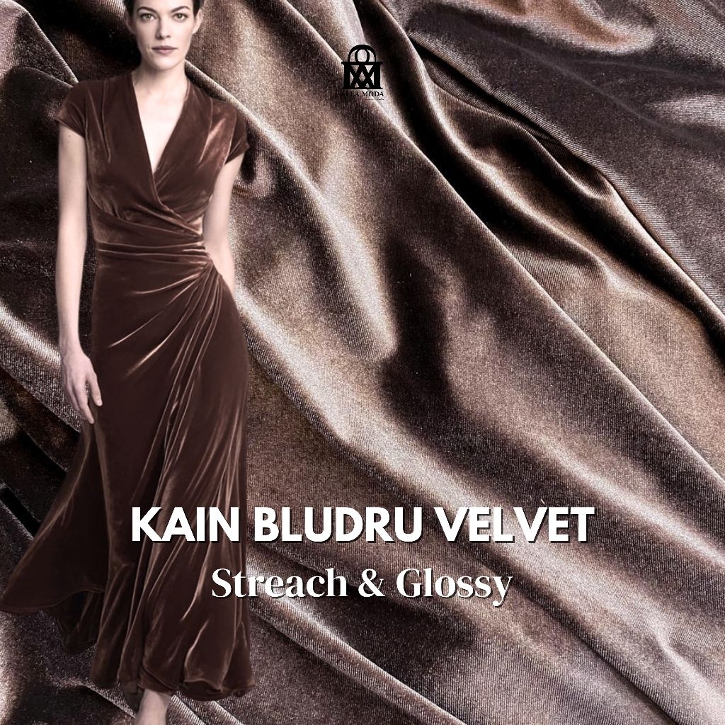 [Harga 0,5 Meter] Kain Meteran BLUDRU VELVET STRETCH/Kain Meteran Bludru