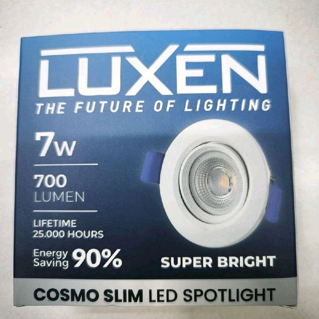 LUXEN Cosmo Slim LED Spotlight 7W 700 Lumen Super Bright 90% Hemat Energi 25000 Jam Lifetime