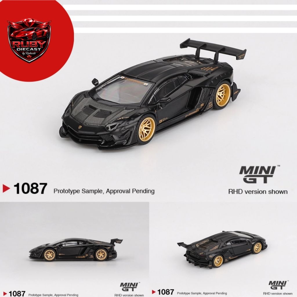 Mini GT 1087 LB WORKS Lamborghini Aventador Limited Edition Matte Black MiniGT