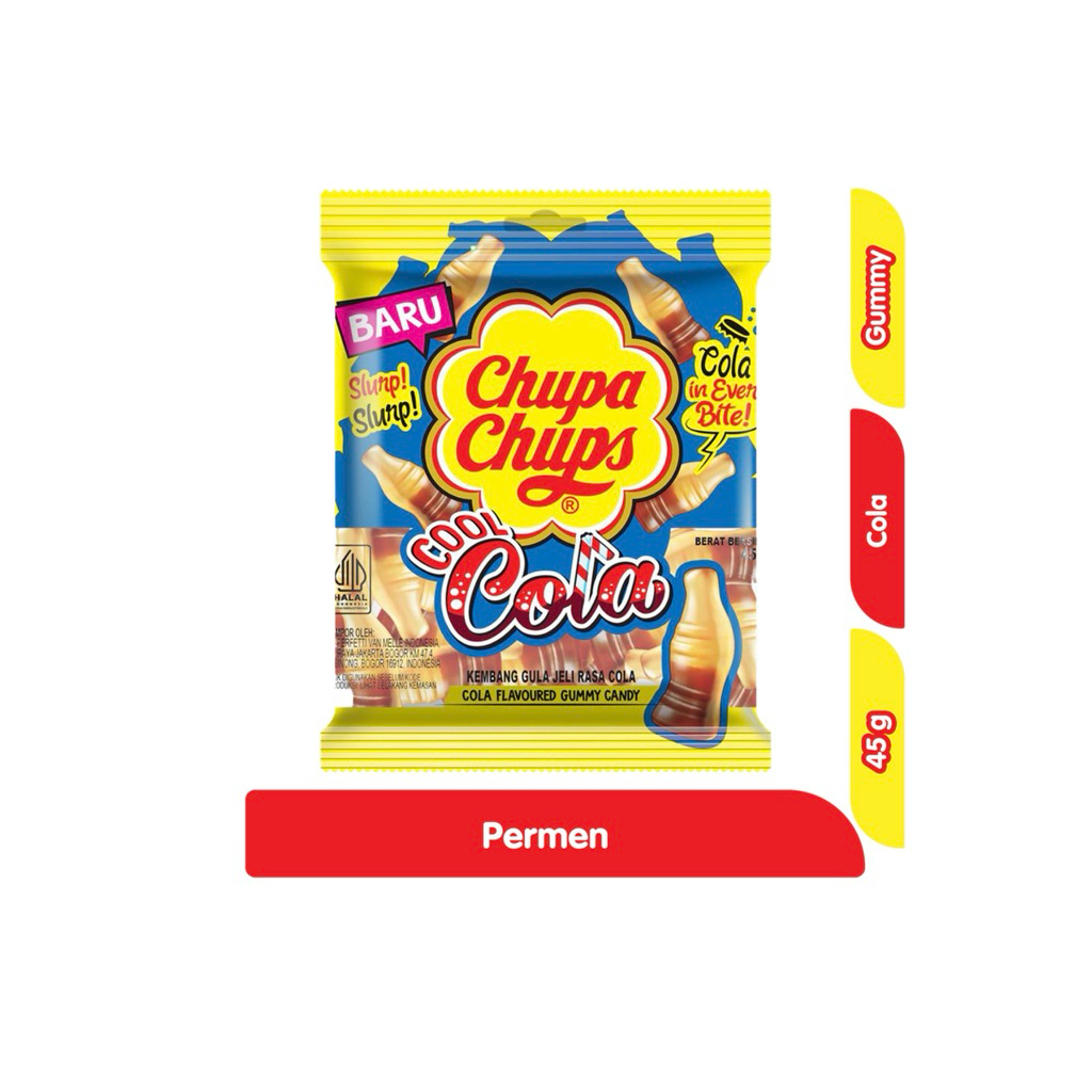 Chupa Chups Cool Cola Permen Jeli 45 g