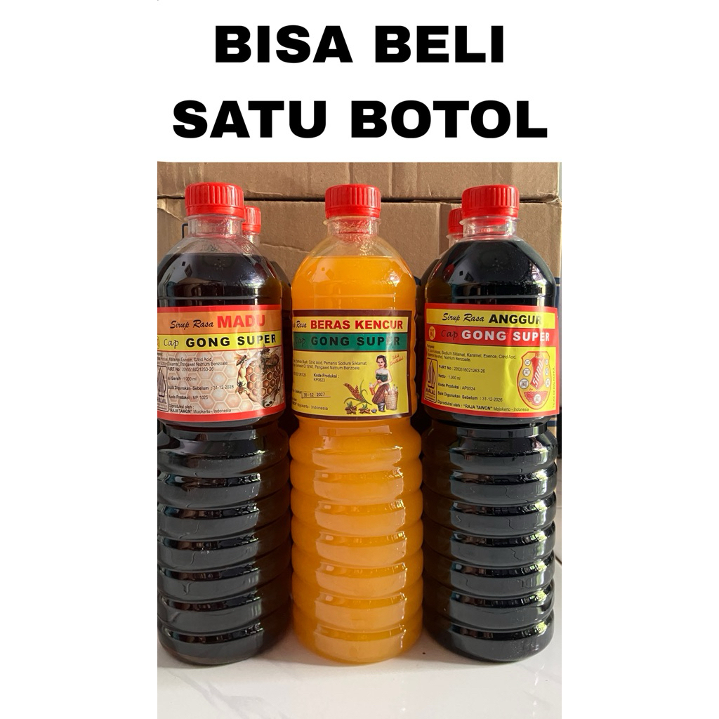 Sirup Rasa Anggur/Madu/Beras Kencur Merk GONG SUPER Campuran Jamu