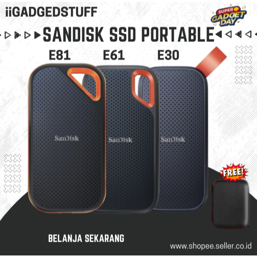 SanDisk Extreme Portable SSD 1TB Type-C USB 3.2 V2 Hardisk Eksternal