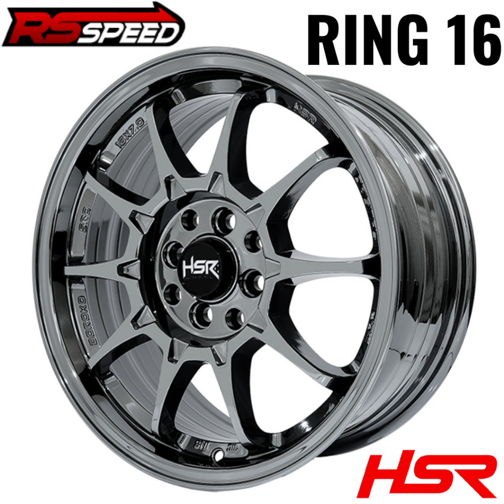 VELG RACING BLACK CHROME RING 16 UNTUK JAZZ BRIO YARIS MAZDA2 HONDA CITY VIOS VELG MODEL CE28