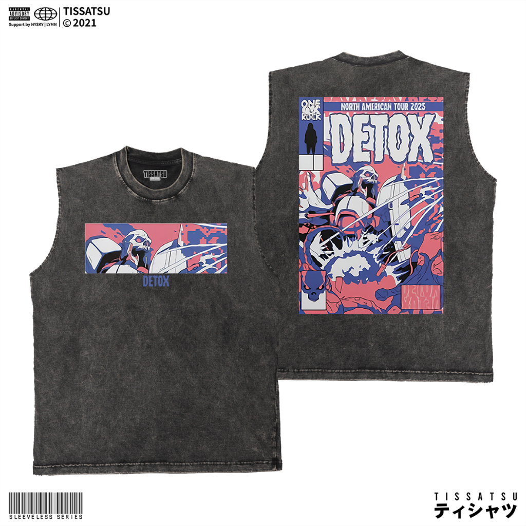TISSATSU Kaos Singlet ONE OK ROCK Oversize / Sleeveless Band Washed OOR-4
