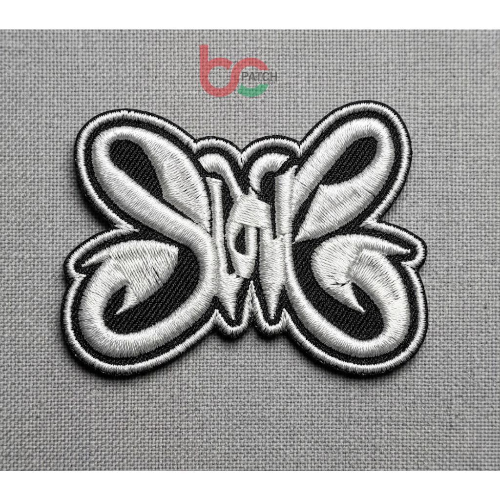 BCP-1248 v2 PATCH BORDIR SLANK HITAM PUTIH MERAH LOGO/EMBLEM AKSESORIS
