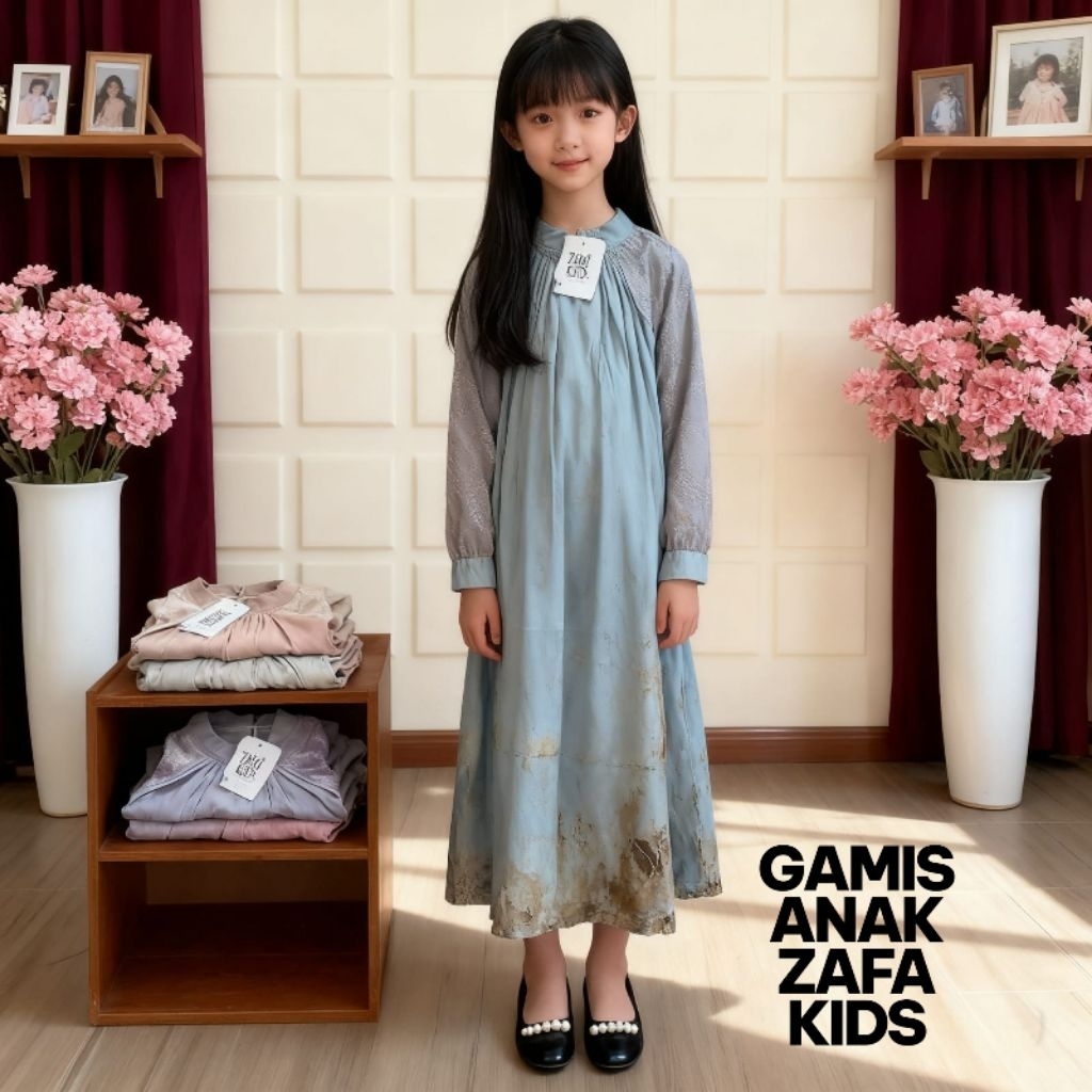 GAMIS ANAK CEWEK SEMI BRUKAT MOTIF