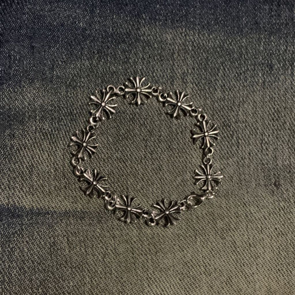 Chrome Hearts Cut Out Plus Bracelet, Gelang Chrome Hearts Gothic