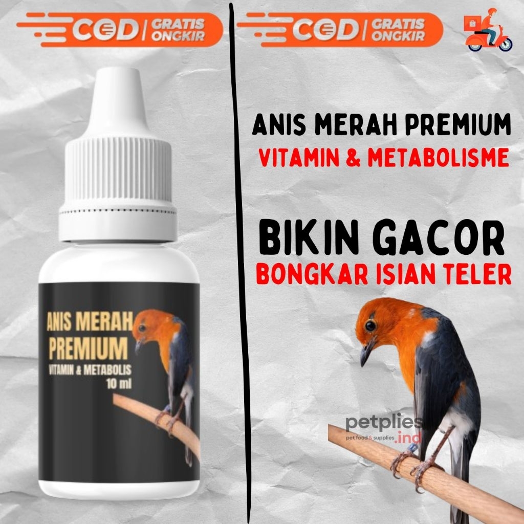 ANIS MERAH PREMIUM VITAMIN DAN METABOLISME BURUNG KICAU 10 ML - Vitamin burung premium gacor teler n