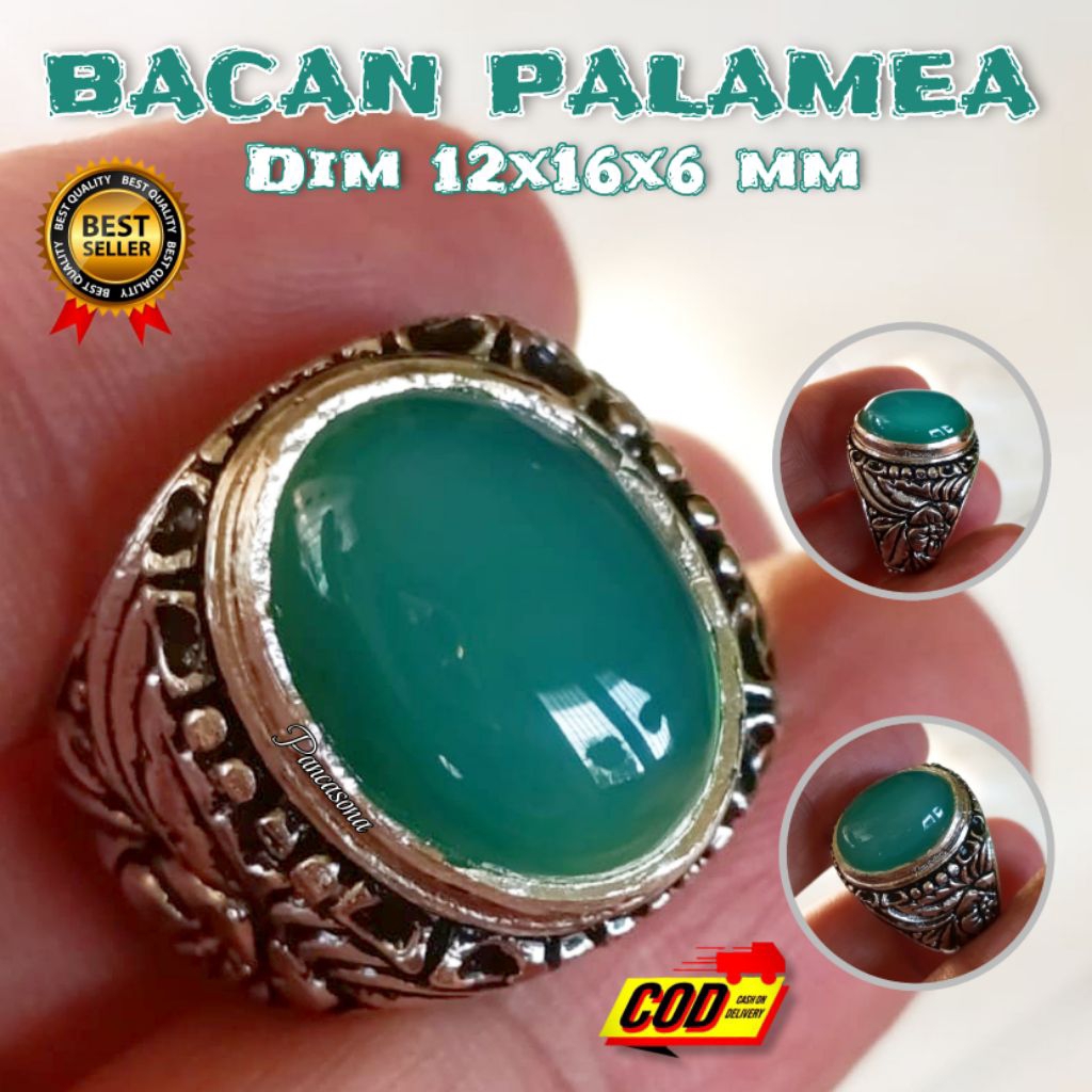 CINCIN BATU AKIK BACAN PALAMEA SUPER KRISTAL