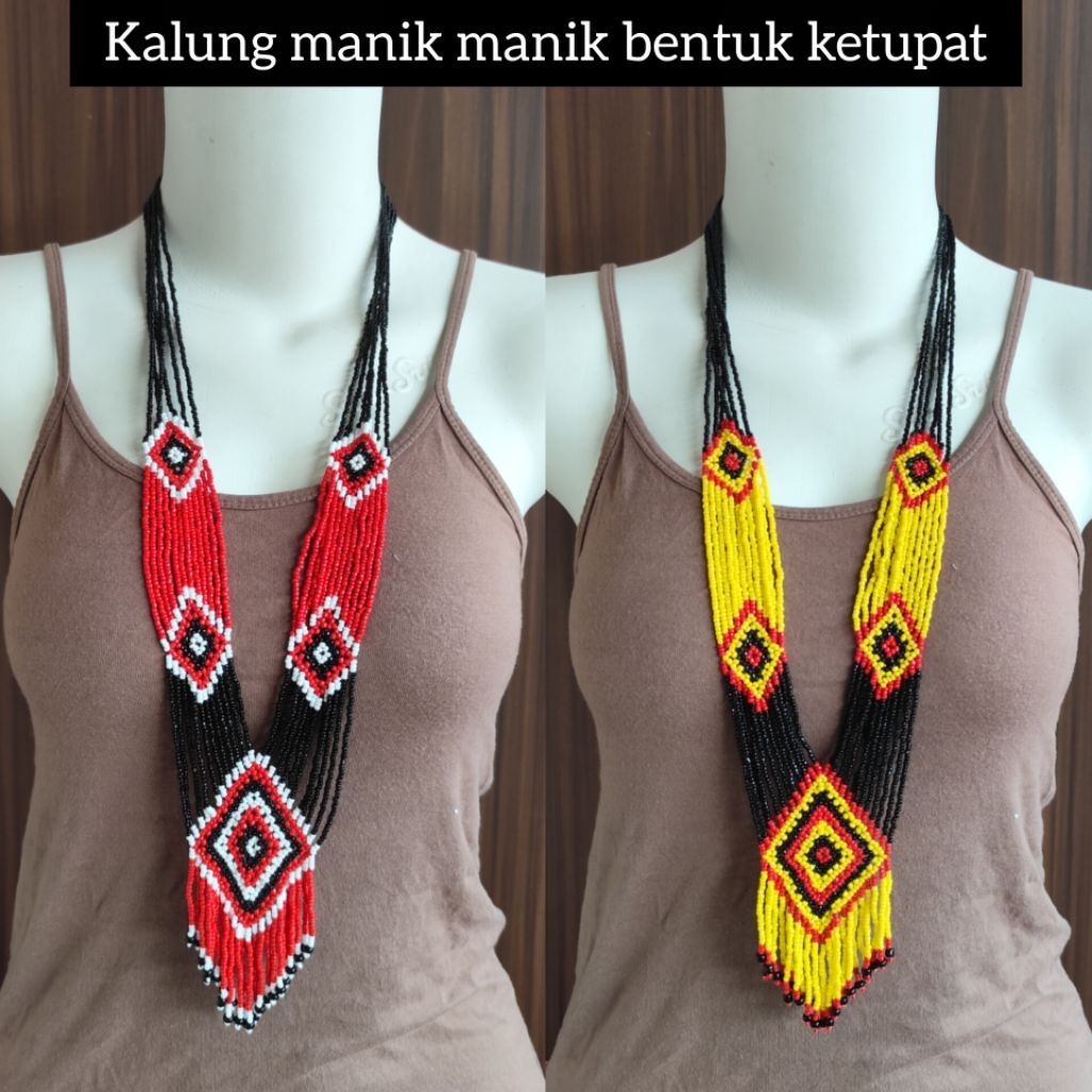 kalung manik dayak ketupat / Kalung manik dayak / kalung dayak / kalung dayak Kalimantan / kalung et