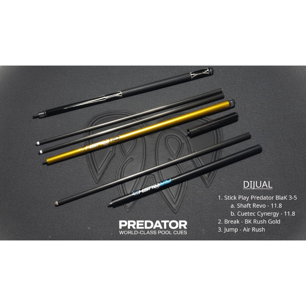 Stick Play Predator BlaK 3-5, BK Rush Gold dan Air Rush