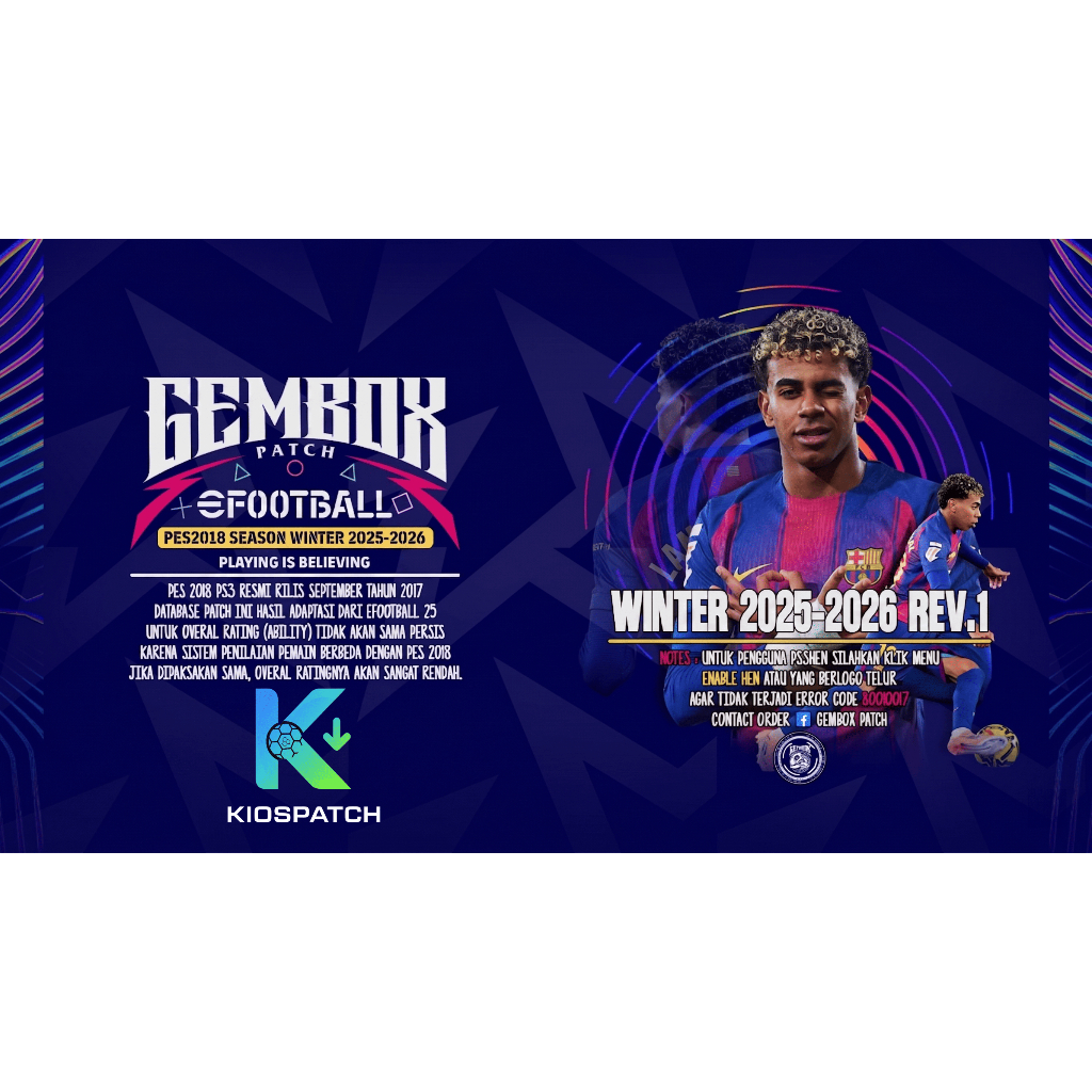 REV 1 GEMBOX PATCH 2026 PS3 WINTER SEASON (REV 1 ONLY) VIA EMAIL