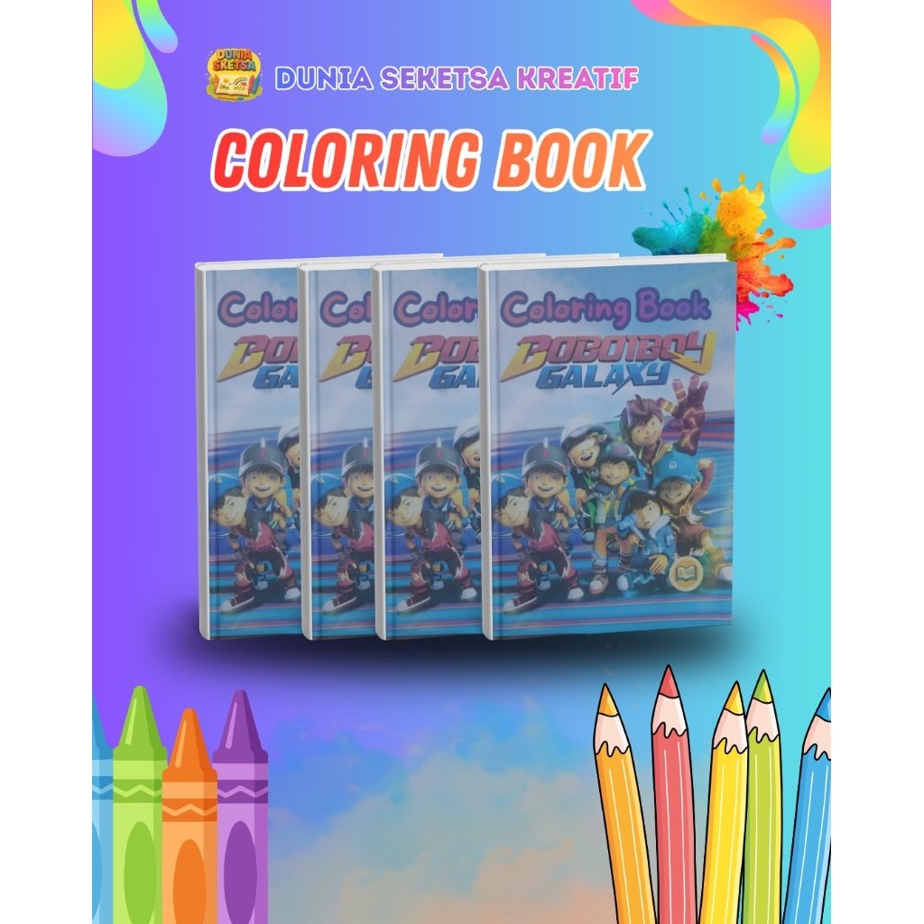 Buku Mewarnai Anak Boboiboy Galaxy