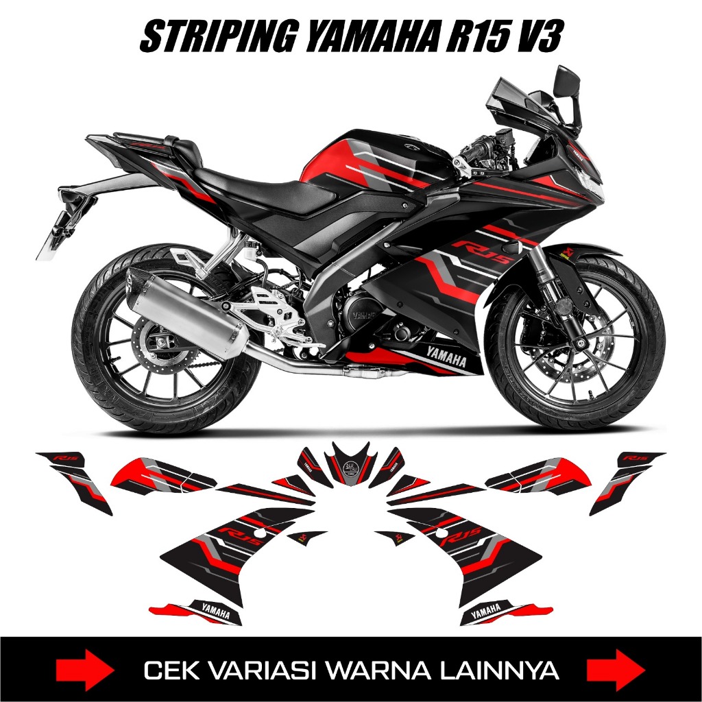 Striping Stiker R15 V3 / Sticker List Variasi MOTOR YAMAHA R15 V3 Semi Full