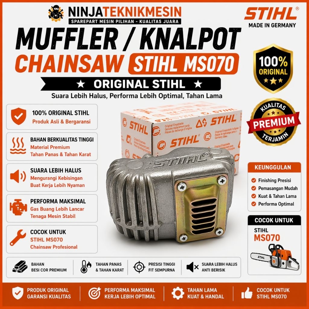 Stihl Muffler Knalpot Chainsaw Ms070 Ori