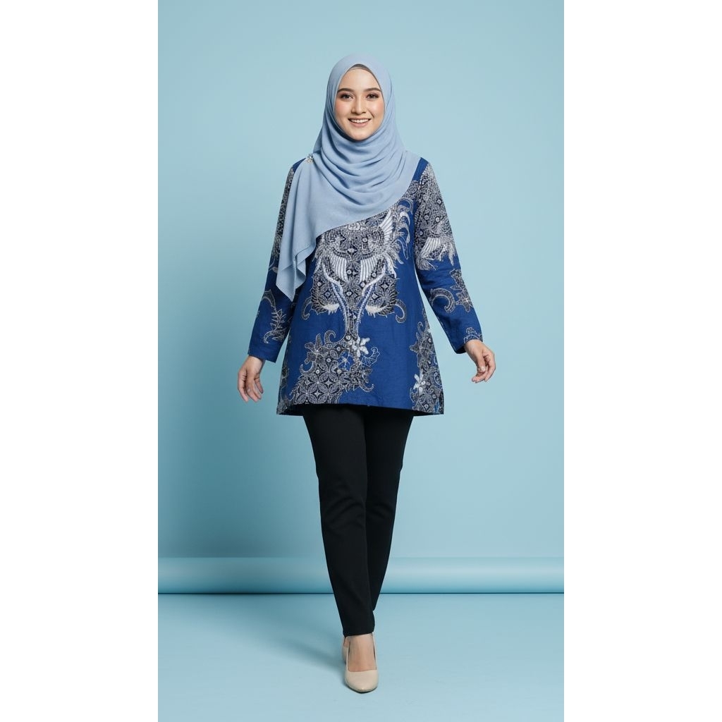 Batik Putri Wijaya-AMANDA Blouse Batik wanita lapisan Trikot Batik Solo