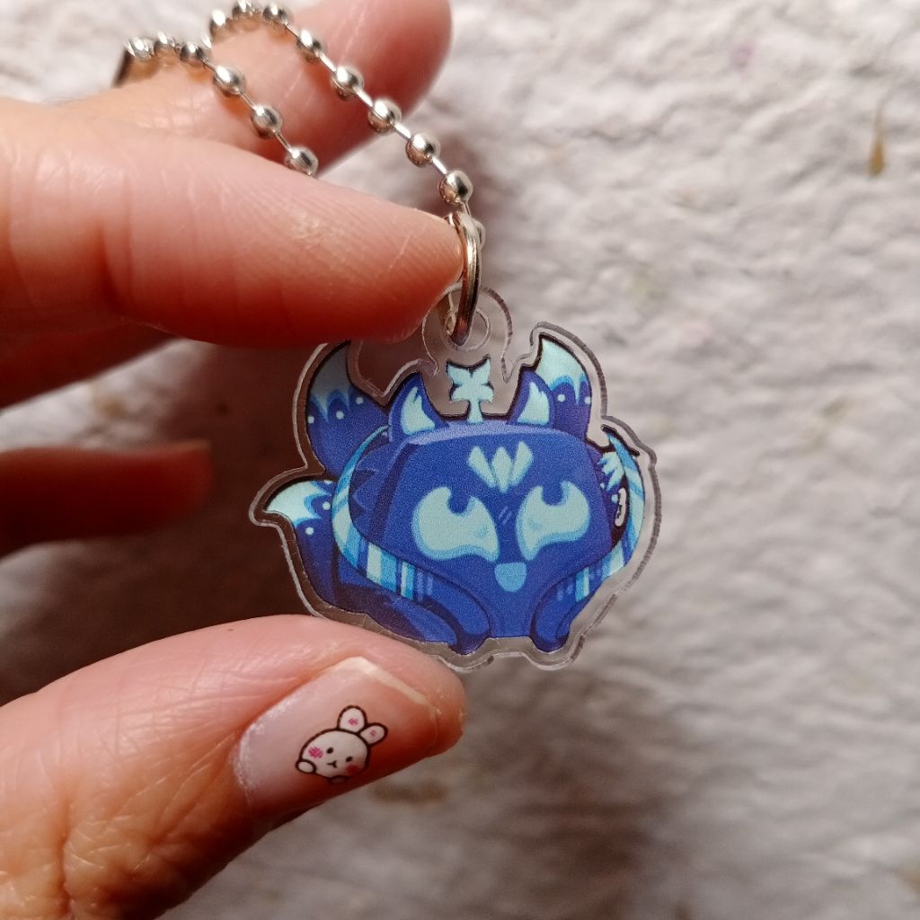 (size SMALL) charm Kitsune Blox Fruit keychain gantungan kunci Kitsune Blox Fruit