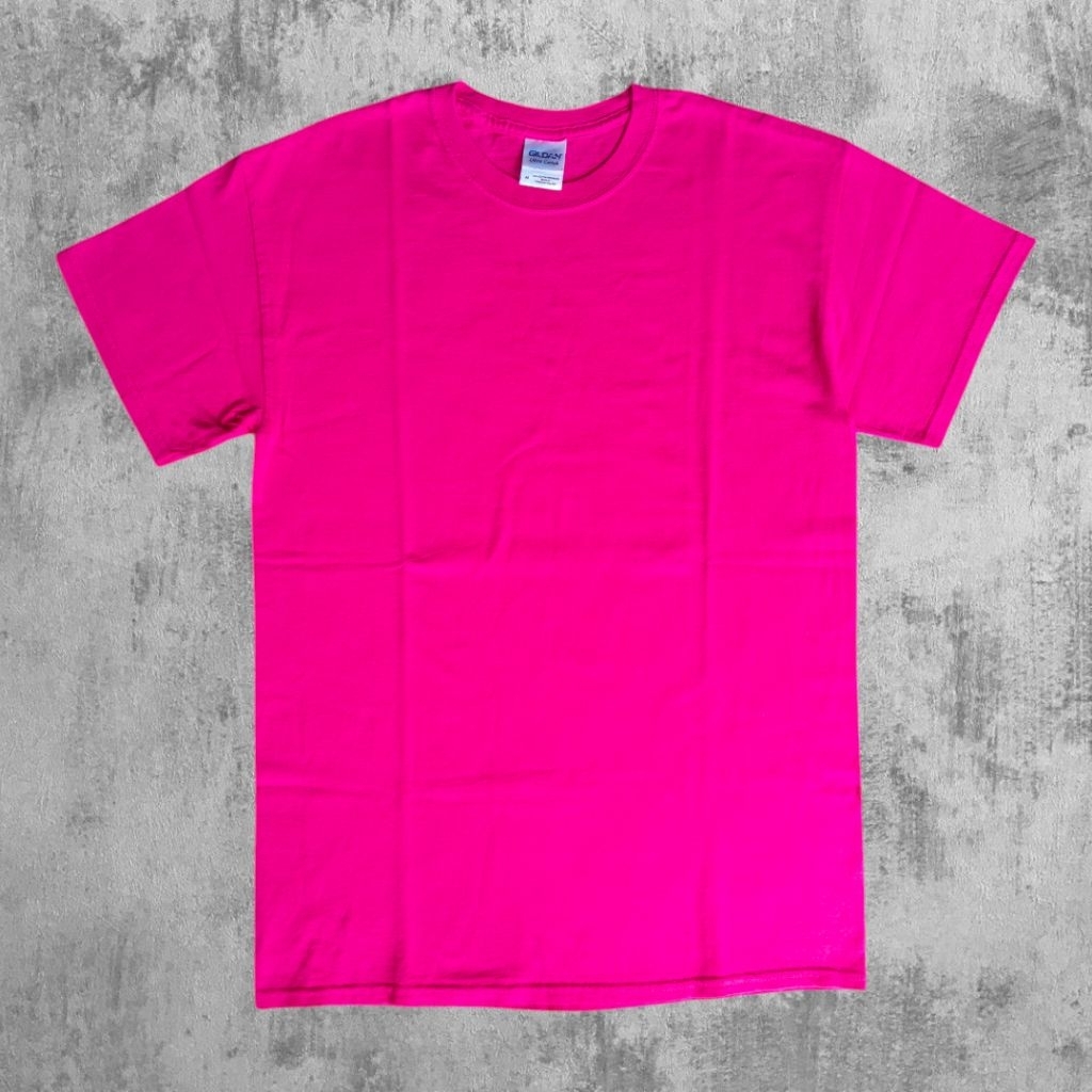 T-Shirt GILDAN ULTRA COTTON BASIC | KAOS POLOS | PINK FUSCHIA (Likeblackmerch)
