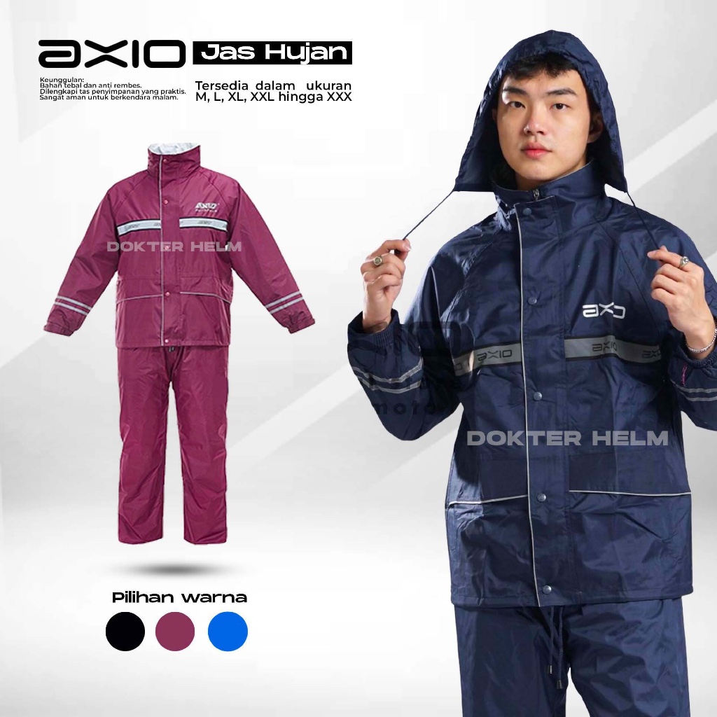 Jas Hujan AXIO - mantel Hujan Dewasa Merk Axio Original - Raincoat Ax 882