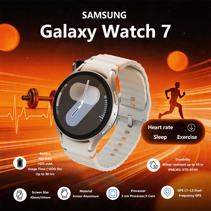 Samsung Galaxy Watch 7 44MM SmartWatch Jam Tangan Wanita Jam Tangan Pria Bluetooth Waterproof Watch 