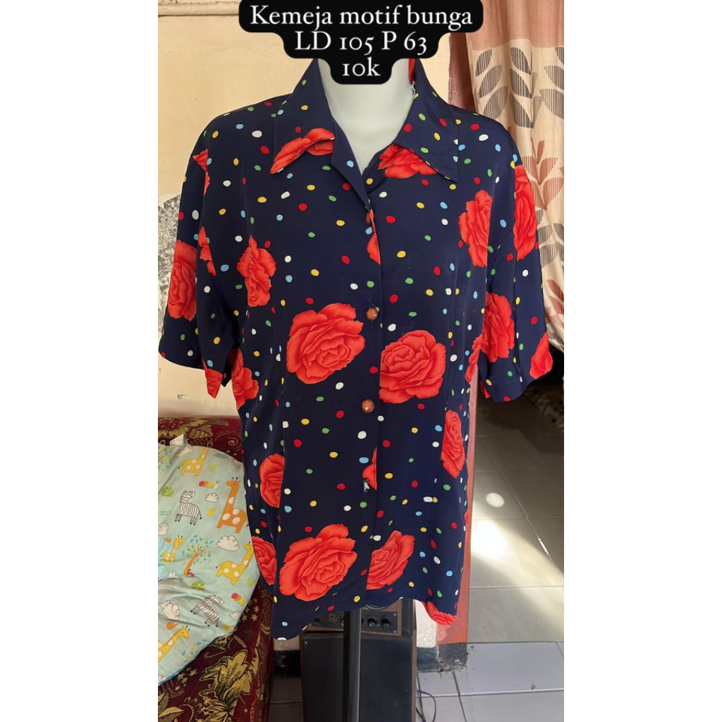 kemeja motif vintage