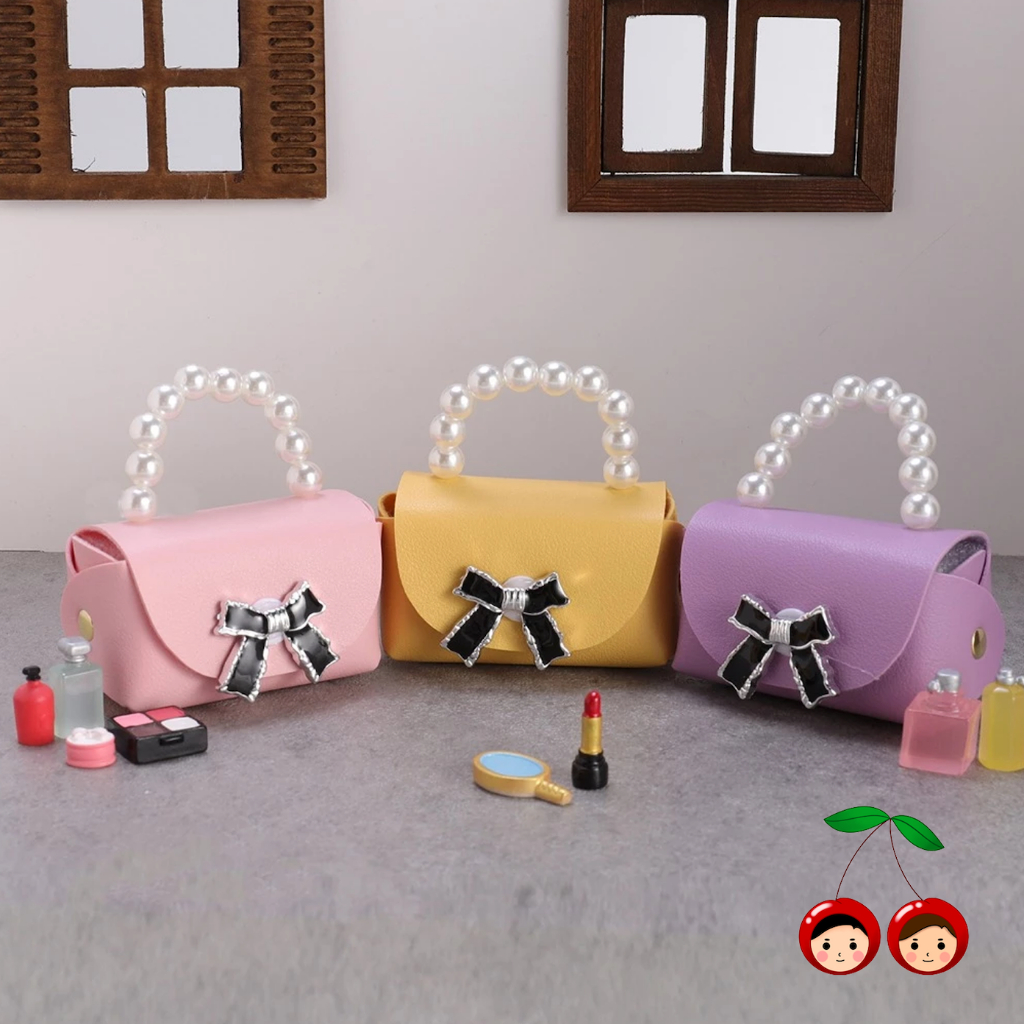 Miniatur Tas Tangan Mutiara Pita - Miniatur Pearl Handbag Aksesoris Barbie