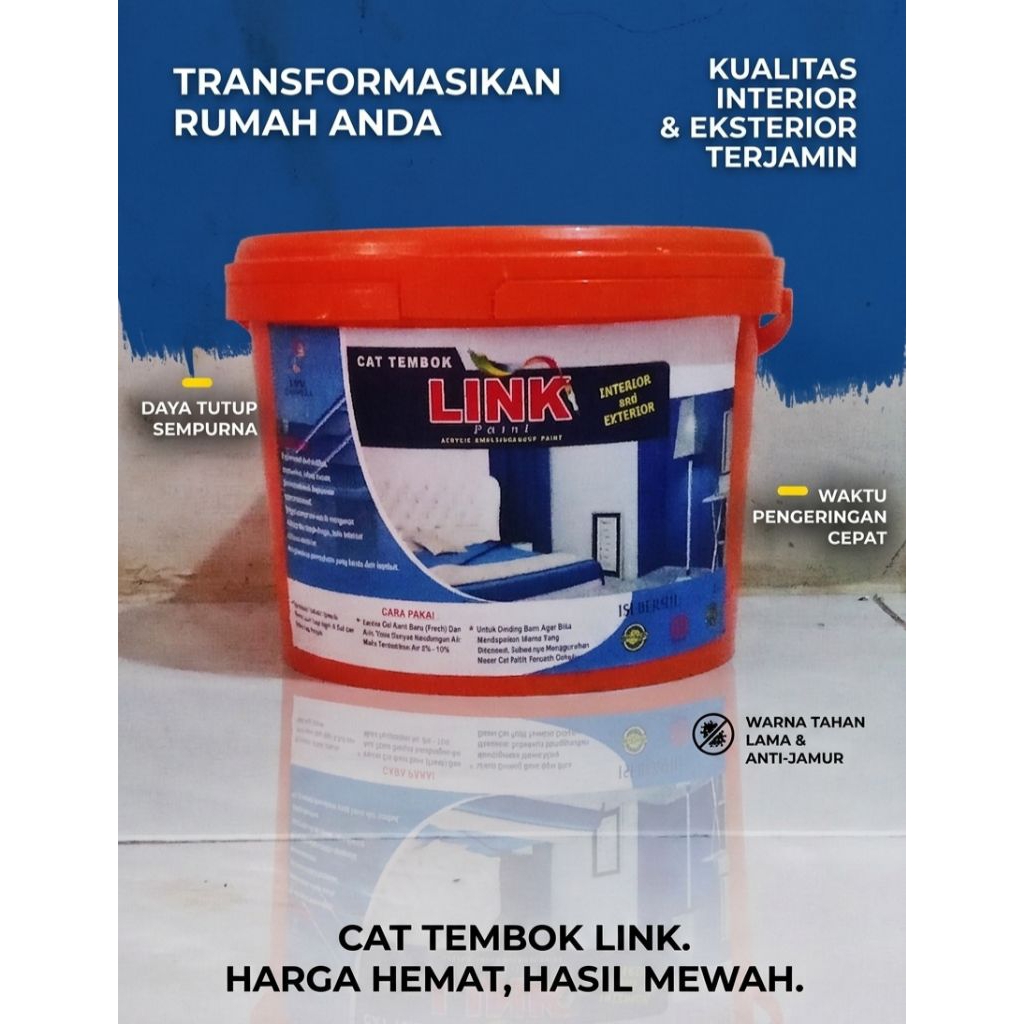 CAT TEMBOK 5 KG-INTERIOR DAN EKSTERIOR-ANTI JAMUR