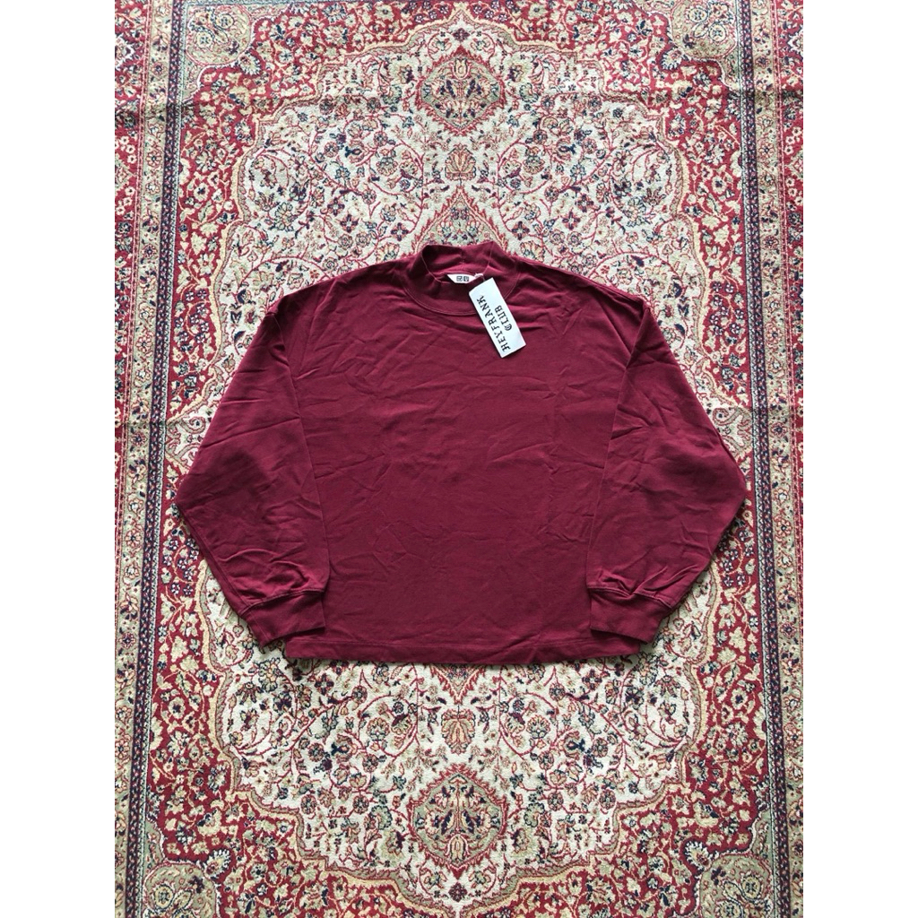 Kaos Women Uniqlo U monk neck Longsleeve tshirt  Hi167
