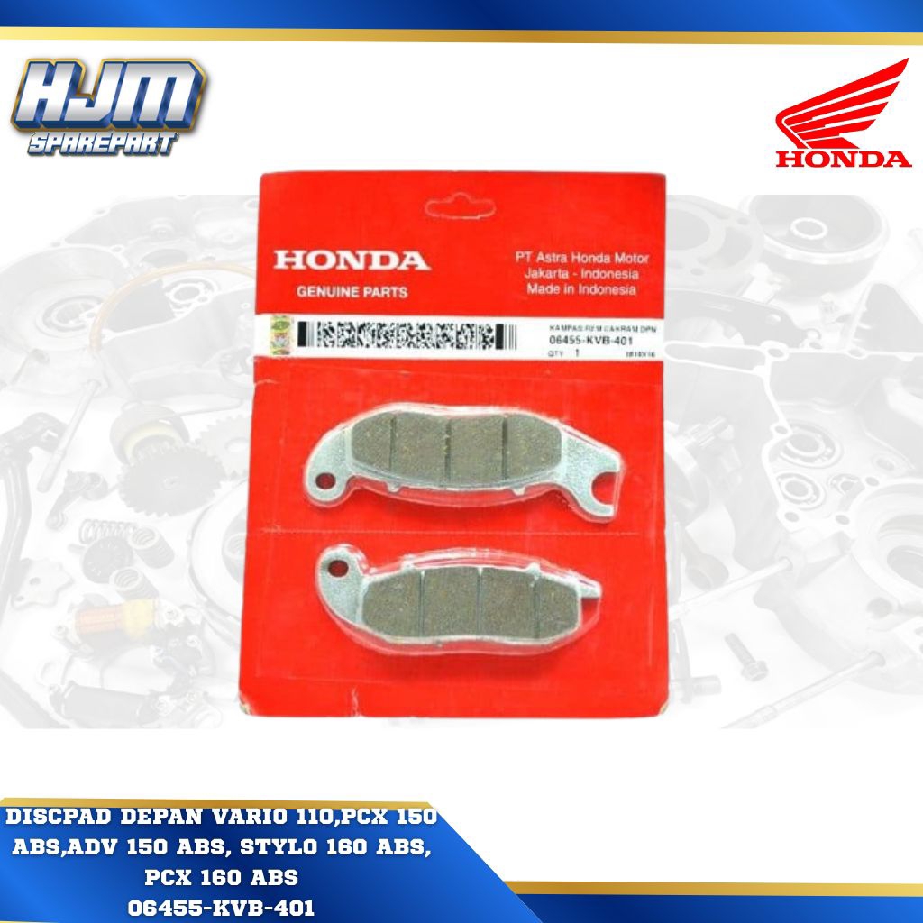 (ORI)Kampas Rem Depan Honda PCX 150 ABS,ADV 150 ABS,PCX 160 ABS,ADV 160 ABS ,STYLO 160 ABS,Vario 110