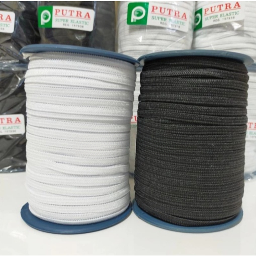 Karet Masker 4mm perroll - Tali Masker - Karet Koloran - Karet Masker Putra 4mm