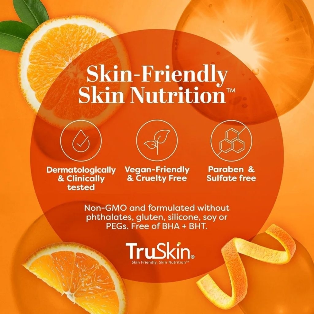 Serum Vitamin C TruSkin untuk Wajah Serum Wajah Anti Penuaan dengan Asam Hialuronat & Vitamin E