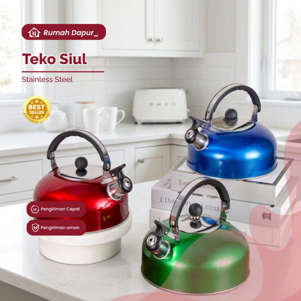 Rumah Dapur - Teko Siul Stainless Steel Serbaguna Warna Anti Karat Tebal MYH01