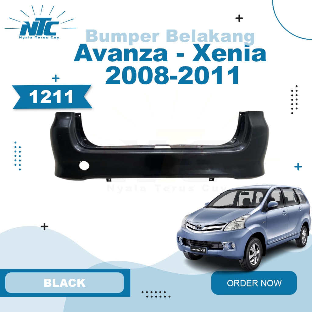 1211-BUMPER BELAKANG AVANZA VVTi 2007 2008 2009 2010 2011 HITAM