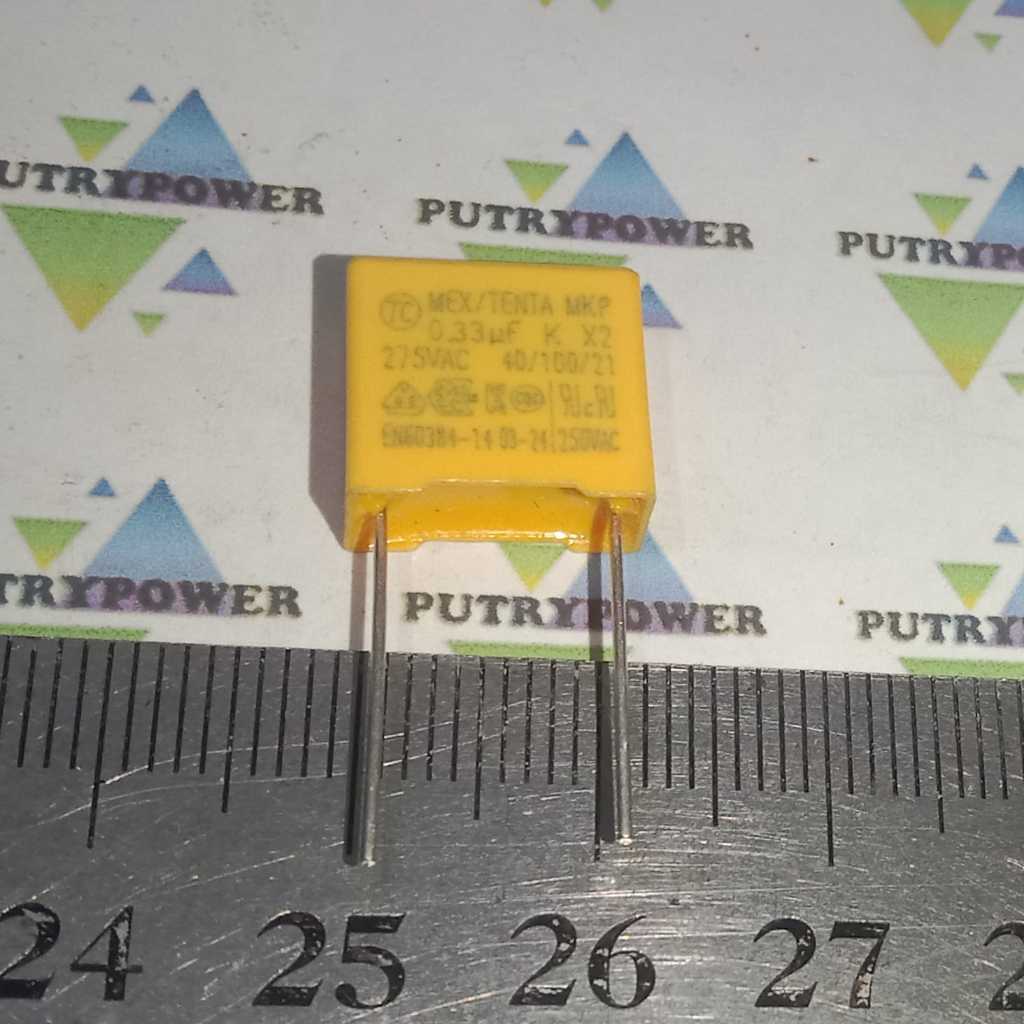 5PCS  MEX/TENTA MKP 0.33uf K X2 275vac 10mm MKM 334 275V 330nf 330n kuning capasitor kapasitor 330 n