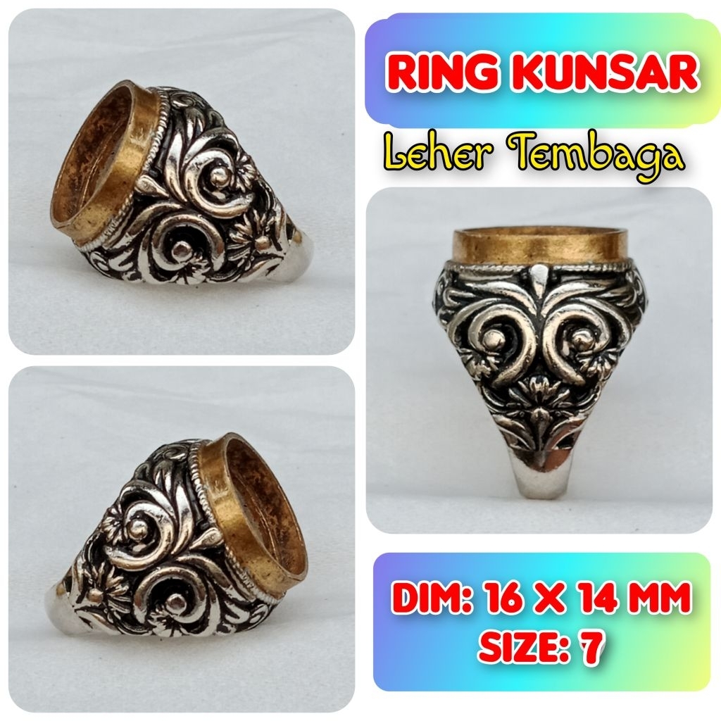 Cincin Emban Batu Akik dan Permata Leher Tembaga.46