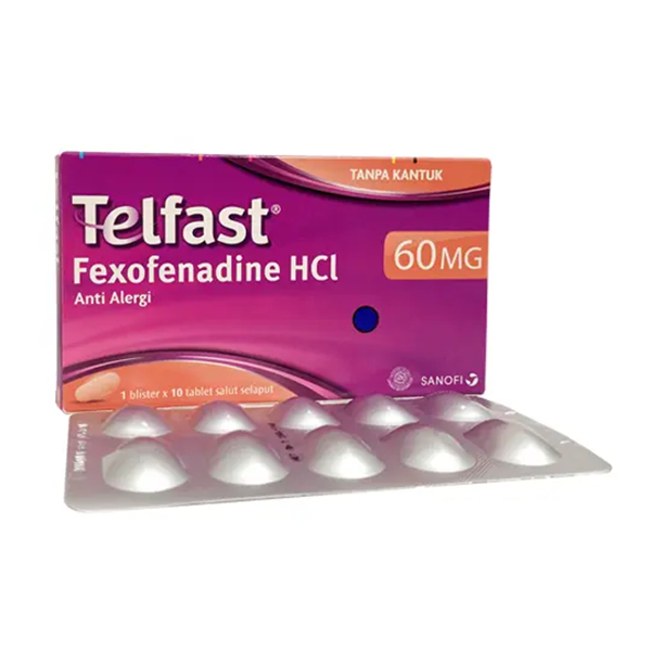 Telfast 60 mg Strip isi 10 Tablet - Obat Alergi [Majapahit]