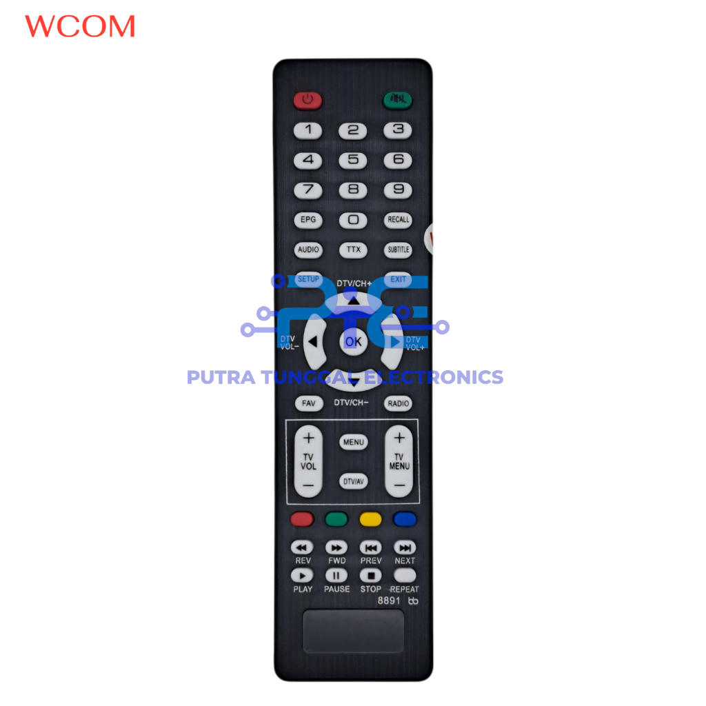 Remot Remote Mesin Tv Tabung DIGITAL 8891 Merk WCOM