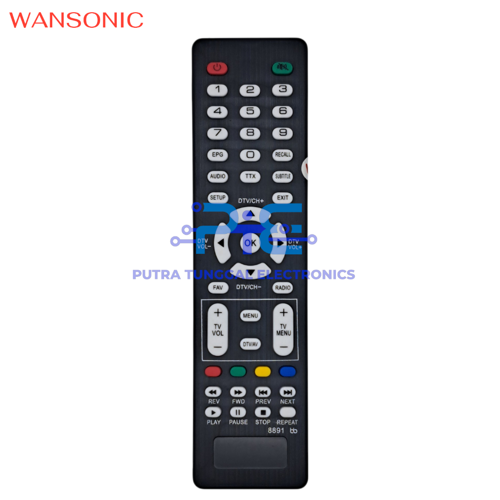 Remot Remote Mesin Tv Tabung DIGITAL 8891 Merk WANSONIC