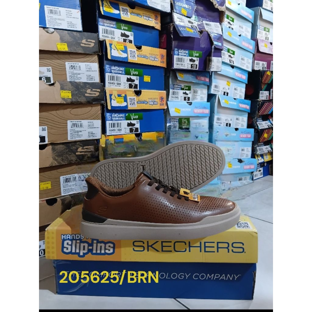 PROMOSEPATU SKECHER PRIA-SEPATU SKECHER 205625/BRN-SEPATU ORIGINAL MURAH
