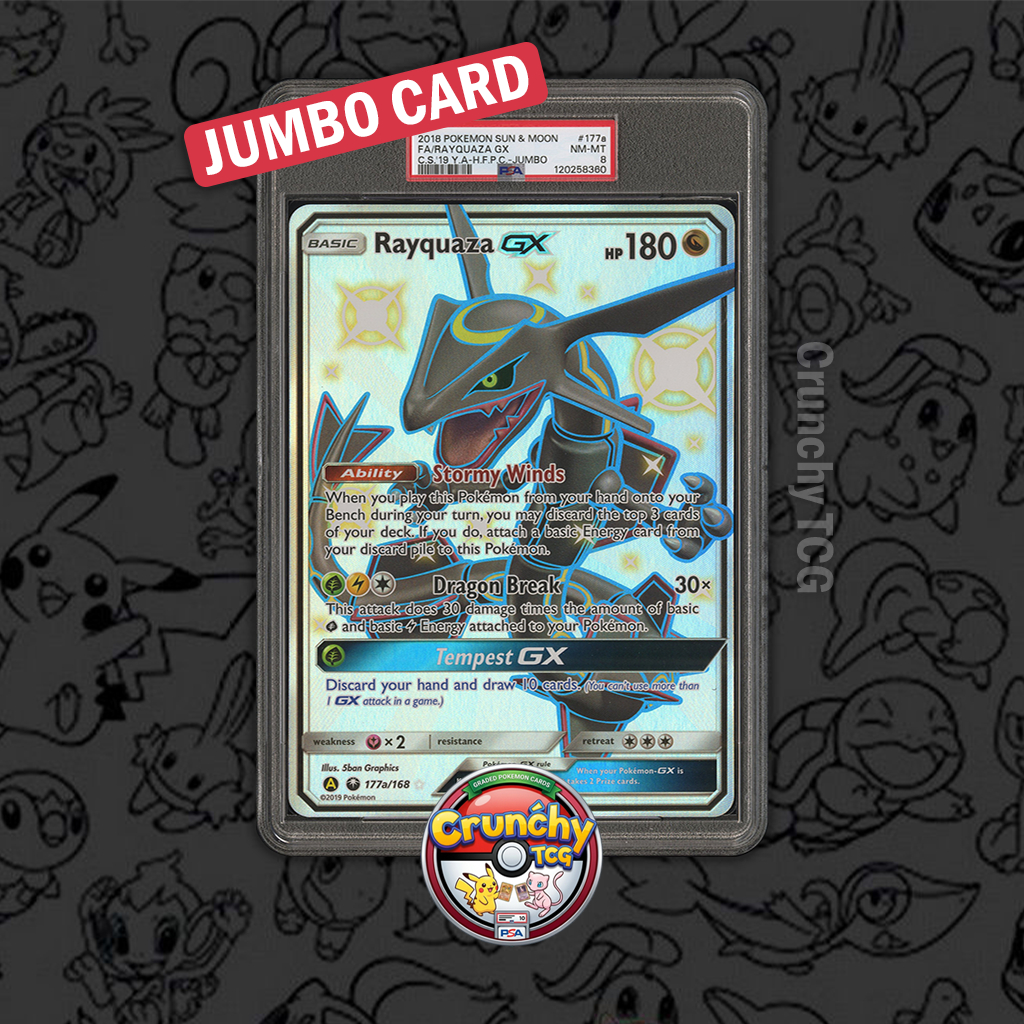 PSA 8 - Jumbo Card - Rayquaza GX #177a Celestial Storm - Kartu Pokemon (TCG)