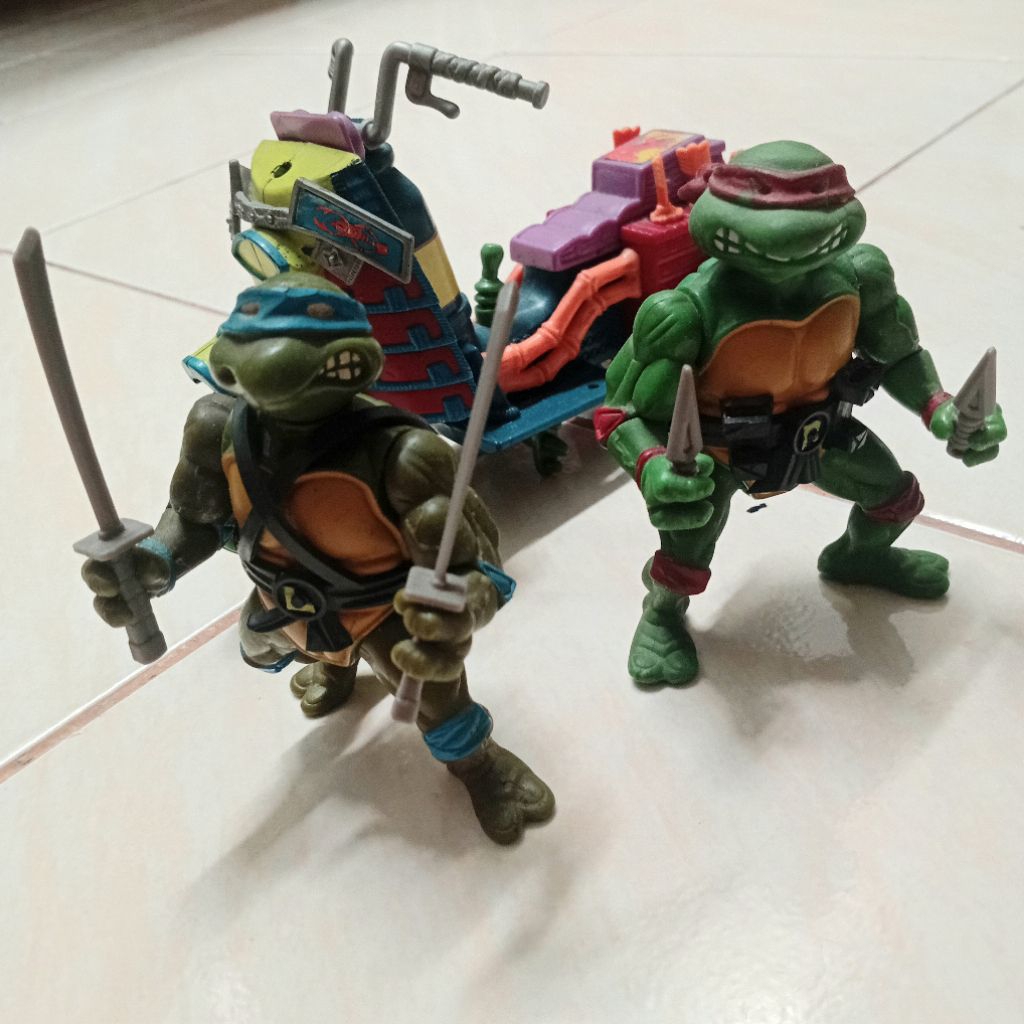 TMNT Playmates: 1988 Leonardo, Raphael, dan Motor
