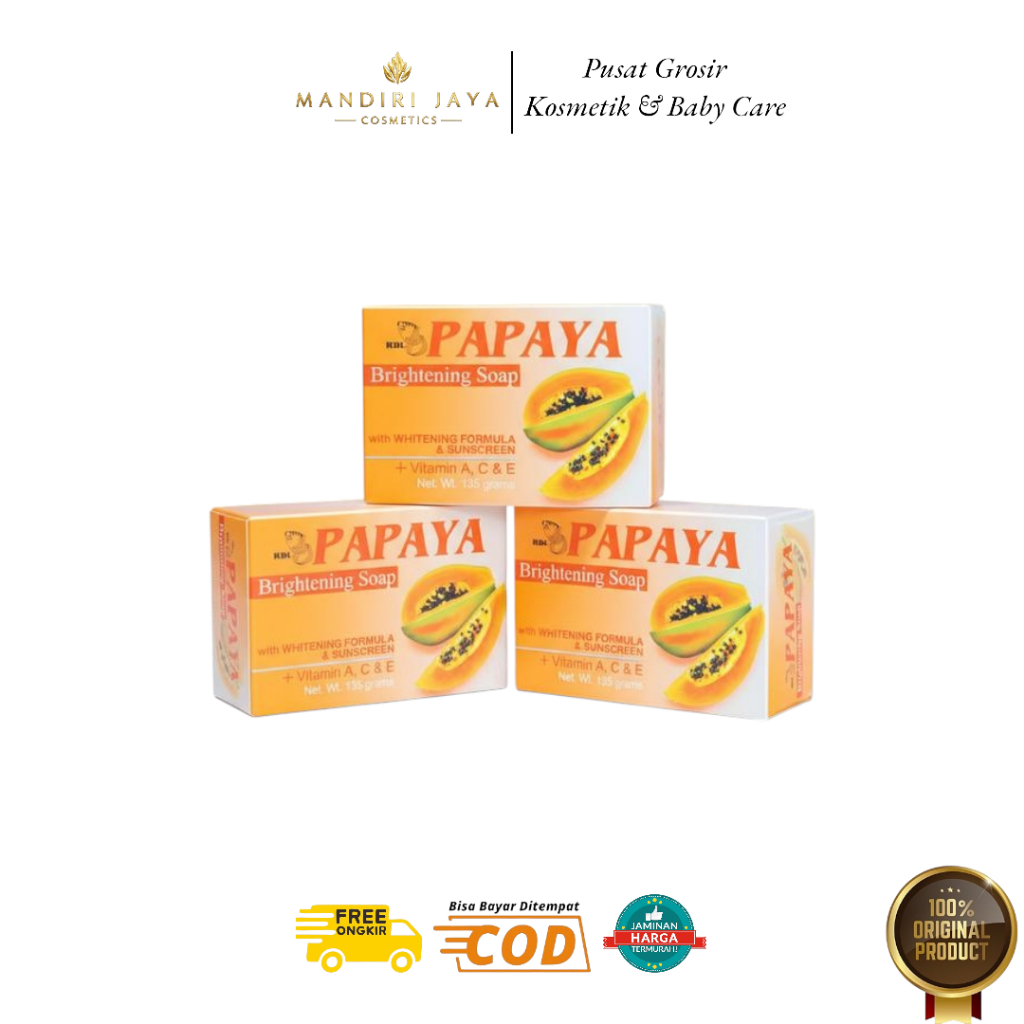 [Grosir 3pc] RDL Papaya Brightening Soap 135g - Sabun Papaya RDL - RDL