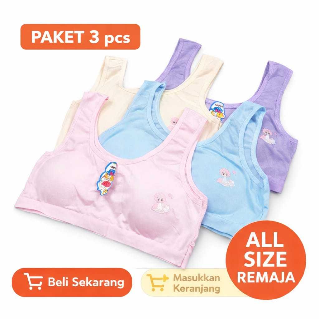 3 Pcs Miniset Remaja Busa Miniset SD Miniset SMP Miniset Anak Miniset Busa Miniset BH/BRA