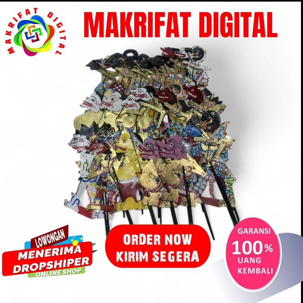 ZACK MART Wayang Kulit ASLI Mini Ukuran 30cm / PAKET WAYANG Mini Asli Kulit Sapi Tebal Segala Tokoh