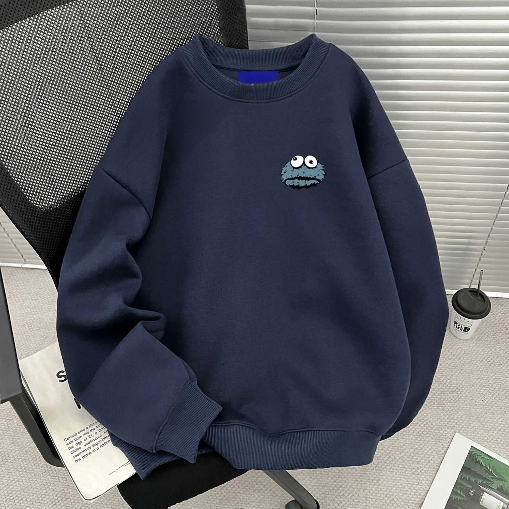 Jaketin Aja ( S - XXXXXXL 6XL ) Sweater Big Size COOKIE MONSTER SESAME ELMO Korean Street Wear Ulzza