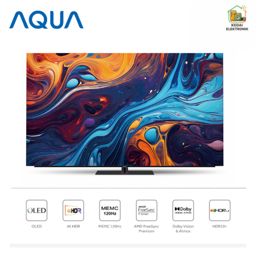 AQUA Elektronik TV AQT77C90EUX-4K OLED-HDR 10+-Google TV - Dolby Vision & Atmos-120 Hz VRR-RAM 3GB R