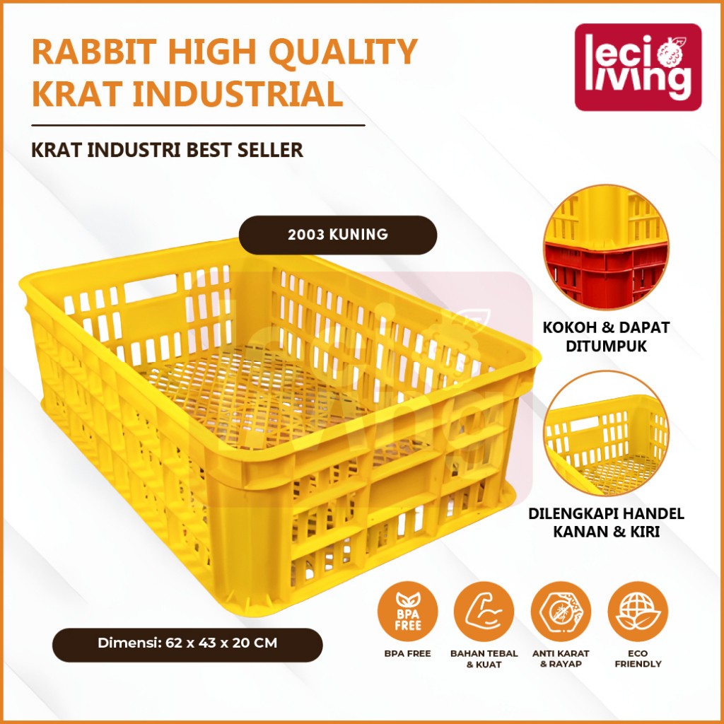 RABBIT HIGH QUALITY KRAT INDUSTRIAL 2003 - Keranjang Serbaguna / Krat Industri Tebal